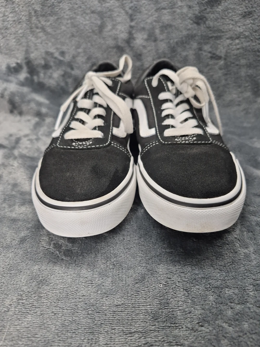 Vans Ward Skateboarding Shoes Youth Us 5 Black White Suede Canvas Lace Up 751505